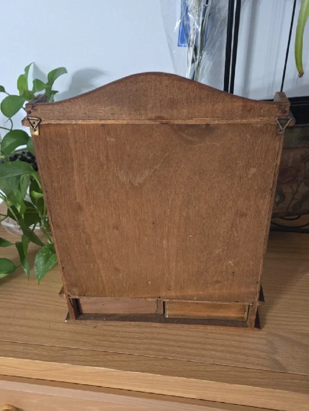 Vintage Wooden Spice Cabinet w/ Eagle Emblem – Retro Boho Kitchen Décor – Comple